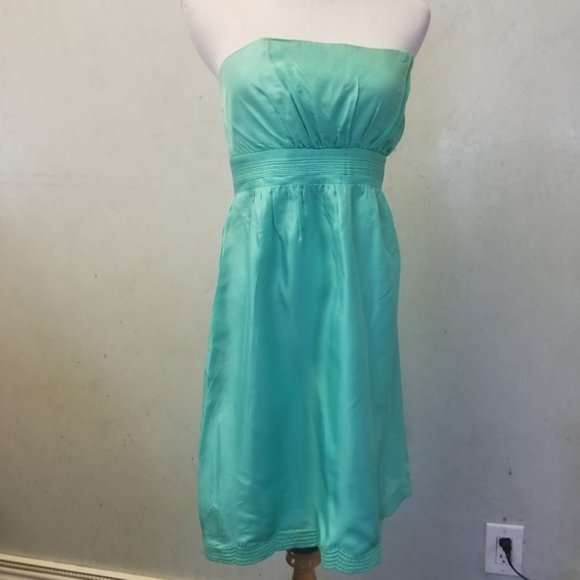 Shoshanna mint SILK tube top dress women's size 8 (275) - Picture 2 of 9